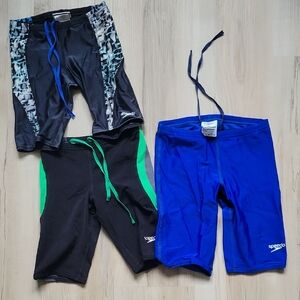 Speedo Shorts Trio - Black, Blue, Green Accents